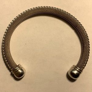 Heavy Solid Silver braided bangle bracelet. Think Valentines Day! 925 20…